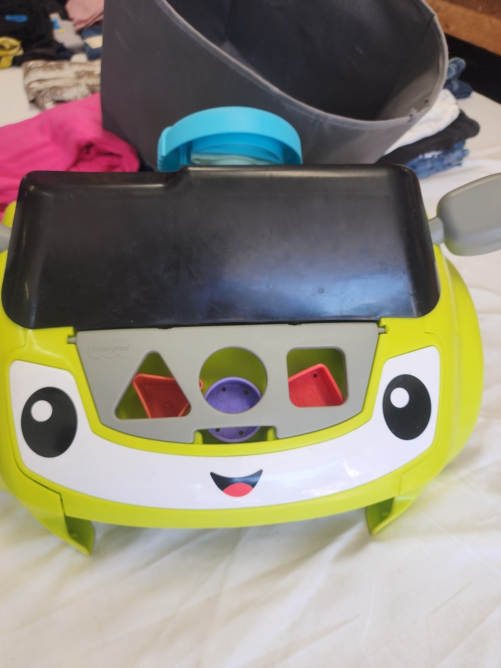Bright Green Ride-On Shape Sorter Toy by Fisher-Price